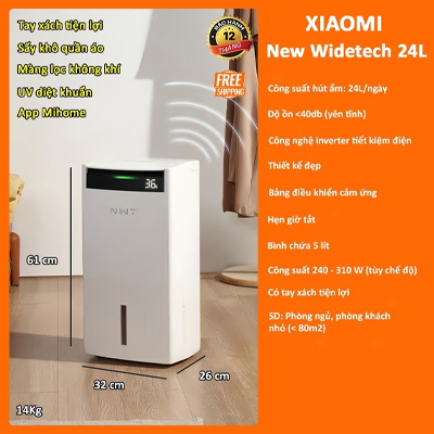  Xiaomi New Widetech 24L tích hợp cảm biển độ ẩm