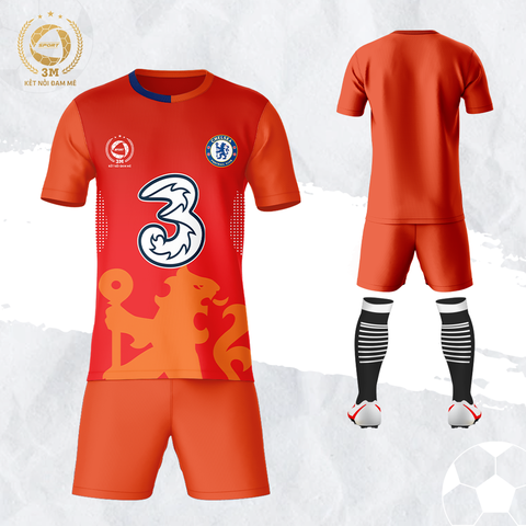 Bộ Quần Áo Bóng Đá Chelsea Màu Cam - Thun Lạnh Cao Cấp