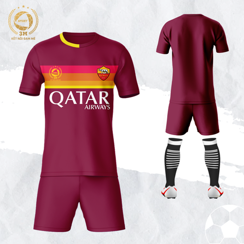 Bộ Quần Áo Bóng Đá Arsenal Màu Đỏ Đô - Thun Lạnh Cao Cấp