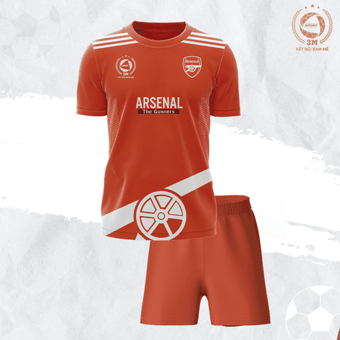 Bộ Bóng Đá Trẻ Em Arsenal Màu Cam (Mẫu Mới) - 3 Miền Sport