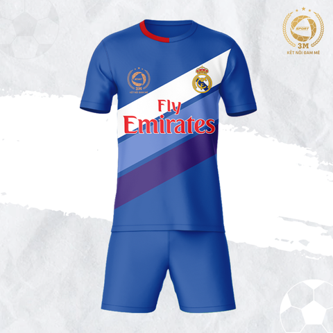 Bộ Quần Áo Bóng Đá Real Madrid Màu Xanh Bích - Thun Lạnh Cao Cấp