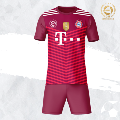 Bộ Quần Áo Bóng Đá Bayer Munich Màu Đỏ Đô - 3 MIỀN SPORT