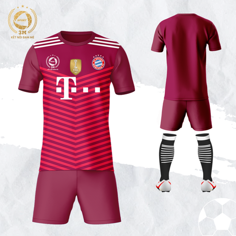 Bộ Quần Áo Bóng Đá Bayer Munich Màu Đỏ Đô - 3 MIỀN SPORT