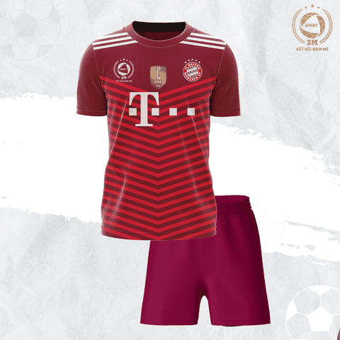 Bộ Quần Áo Bóng Đá Bayern Munich Size Nhỏ Màu Đỏ Đô - 3 MIỀN SPORT