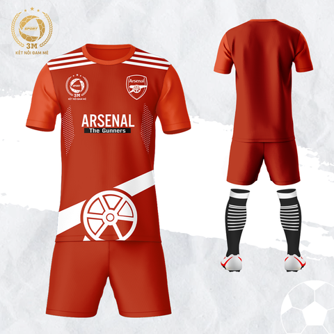 Bộ Quần Áo Bóng Đá Arsenal Màu Cam - Thun Lạnh Cao Cấp