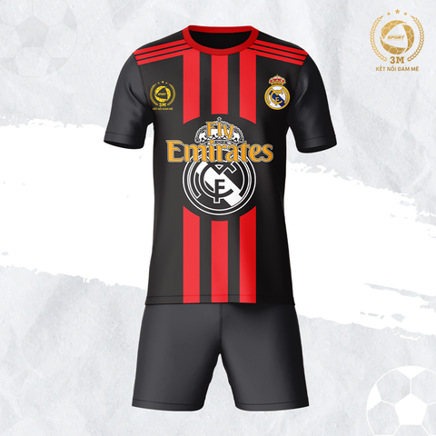 Bộ Quần Áo Bóng Đá CLB Real Madrid Màu Đen - 3 MIỀN SPORT