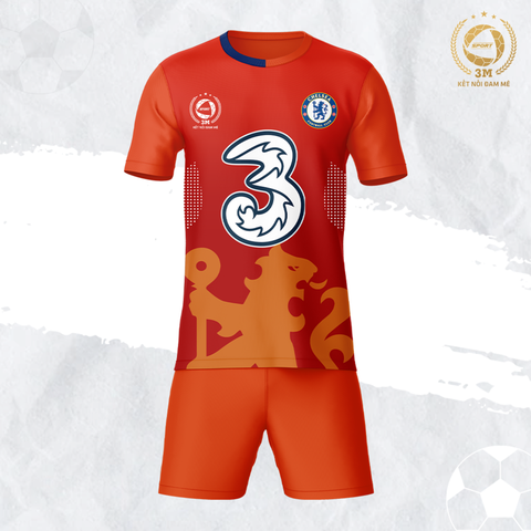 Bộ Quần Áo Bóng Đá Chelsea Màu Cam - Thun Lạnh Cao Cấp
