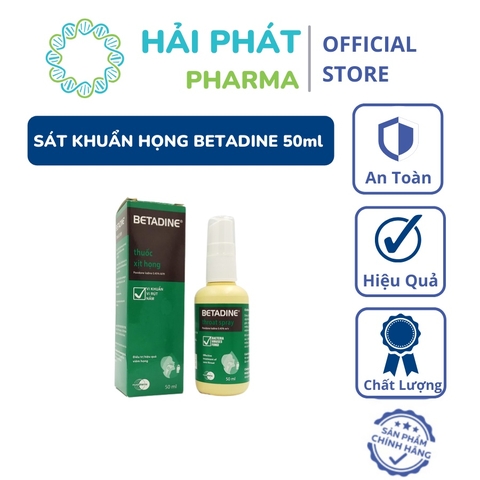 Dung dịch xịt, sát khuẩn họng BETADINE Throat Spray 50ml - Cam kết hỗ trợ trong quá trình sử dụng