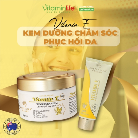 Tạm biệt da khô! Chào đón làn da mềm mại với Kem dưỡng chăm sóc và phục hồi da Vitamin E Australian Creams MKII