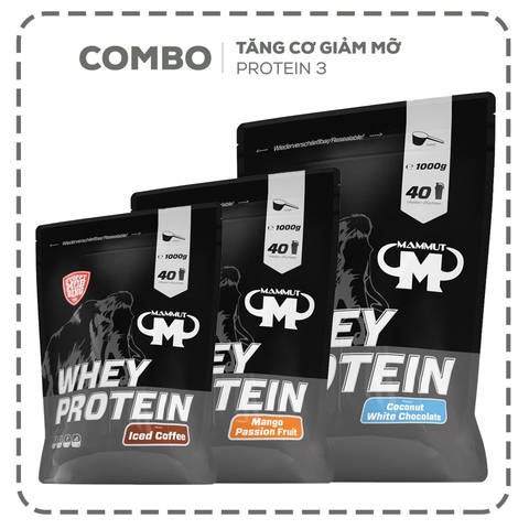 Combo Protein 3 Vị ( Cà Phê, Xoài - Chanh Dây, Dừa - Socola Trắng).