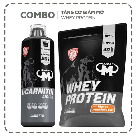 Combo Tăng Cơ Giảm Mỡ Whey Protein (Vị Xoài & Chanh Dây)