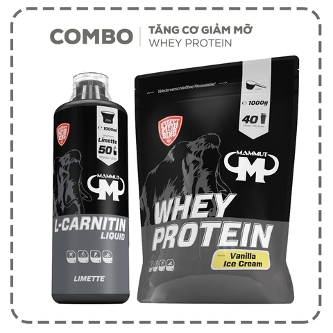 Combo Tăng Cơ Giảm Mỡ Whey Protein (Vị Kem Vanilla)