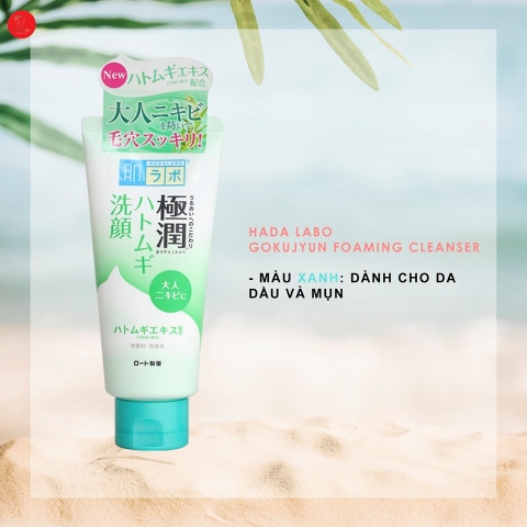 Sữa rửa mặt hadalabo tuýp - Mầu Xanh