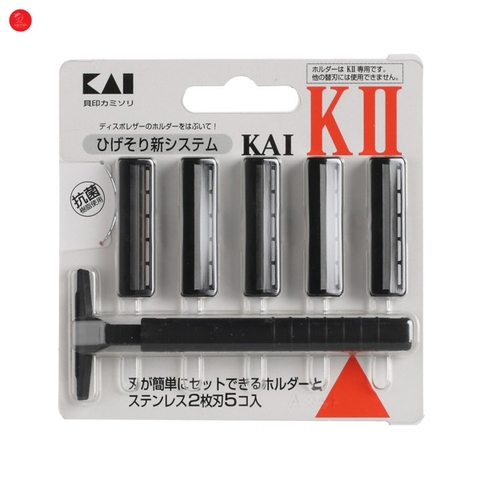 Set dao cạo 2 lưỡi kép KAI KAI (1 thân, 5 lưỡi)