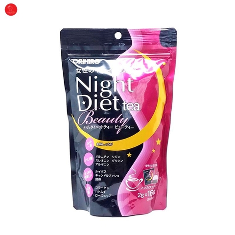 Trà giảm cân làm đẹp da ban đêm Orihiro Night Diet Tea Beauty (16 gói x 2g)