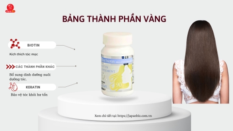Viên uống hỗ trợ mọc tóc Best Biotin Supplement EX 90 viên