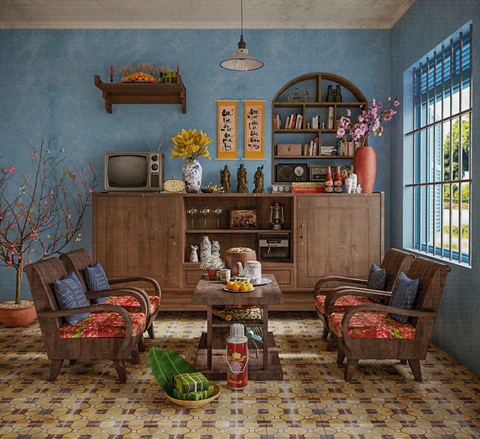 Trang trí phòng khách đón Tết - Làm mới không gian sống đón năm mới