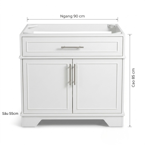 Khung Tủ Bếp & Đảo Bếp Gỗ 1White Ove 36inch