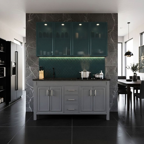 Khung Tủ Bếp và Tủ Lavabo màu xám 60 inch