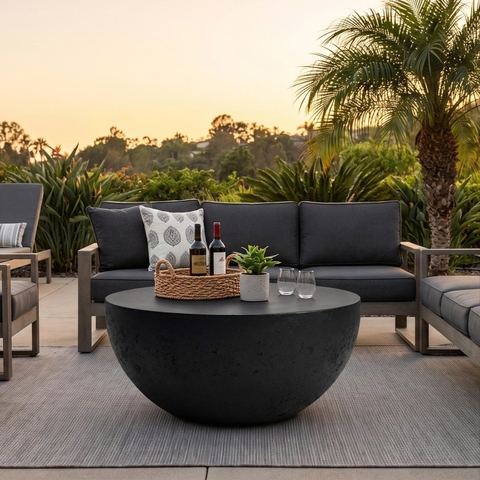 Bàn sofa tròn Cup Travertine - đá xi măng