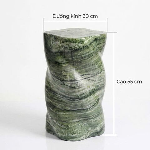 Đôn trang trí xoắn ngọc bích TRAVERTINE - Đá xi măng
