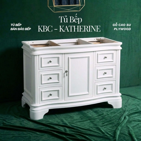Khung Tủ Bếp & Đảo Bếp Gỗ Katherine màu trắng 48inch