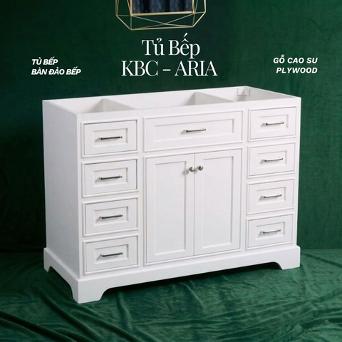 Khung Tủ Bếp & Đảo Bếp Gỗ Aria màu trắng 48inch