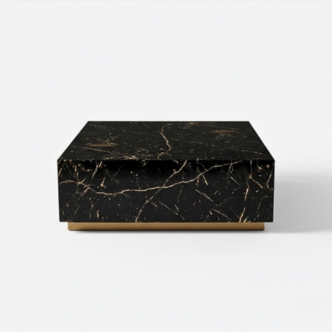 Bàn sofa vuông giả đá sang trọng Black