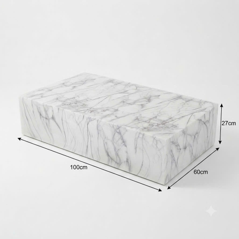 Bàn Sofa Thấp MARBLE PLINTH TRAVERTINE  - Đá Xi Măng