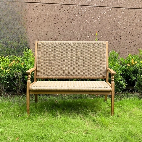 Ghế bench đan nhựa giả mây