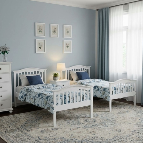 Giường đơn hiện đại gỗ cao su