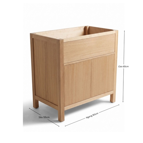 Khung Tủ Bếp & Đảo Bếp Gỗ Natural Ove 36inch