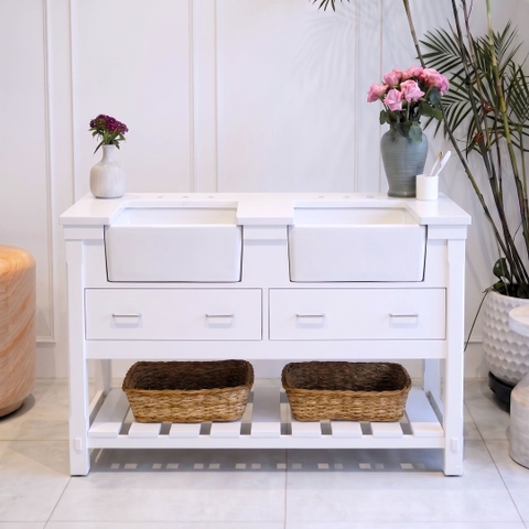 Tủ Lavabo Charlotte Farmhouse 60inch bồn đôi