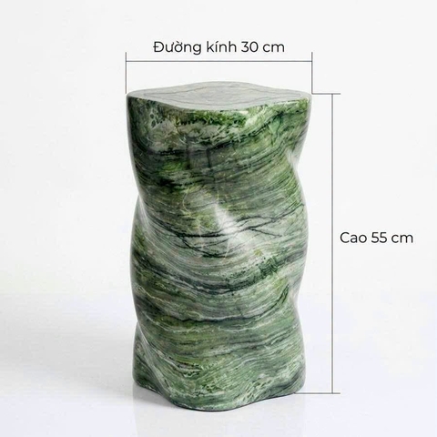 Đôn trang trí xoắn ngọc bích TRAVERTINE - Đá xi măng