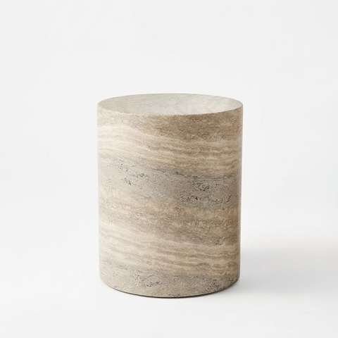 Đôn trang trí PILLAR STOOL IN RIVER TRAVERTINE