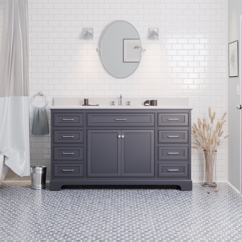Tủ Lavabo Aria Marine Gray 60inch bồn đơn