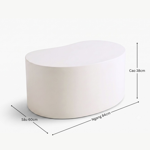 Bàn Sofa Trắng Travertine - đá xi măng