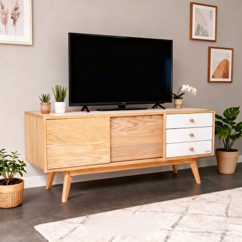 Tủ tivi Kids Curato 3 hộc cửa lùa