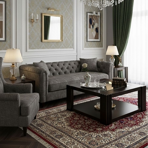 Bàn sofa mặt kính Livin'd Wood