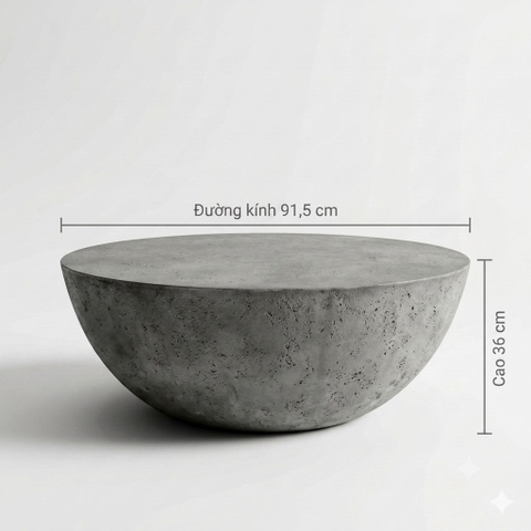 Bàn sofa tròn Cup Travertine - đá xi măng