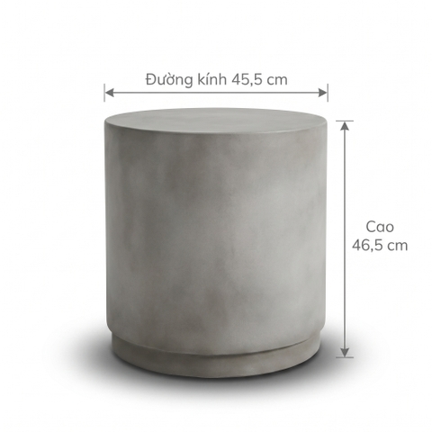 Đôn trang trí Minimalist Gray Travertine  - Đá xi măng