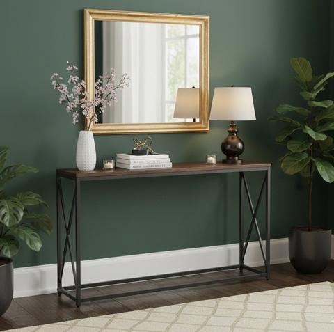 Bàn Console chữ X Brown Inspire Q