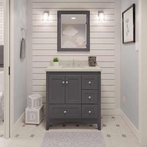 Tủ Lavabo Abbey Gray 36-inch