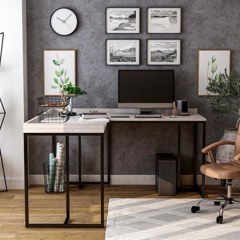 Bàn làm việc chữ L Farmhouse