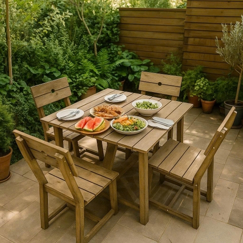 Bộ bàn ăn vuông 2 ghế OBAN