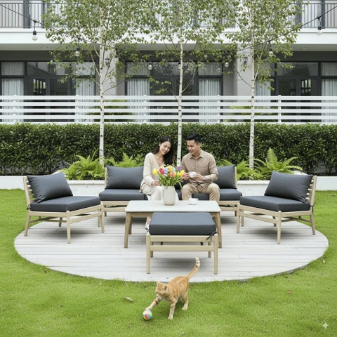 Bộ Sofa Distric gỗ Teak Suntone