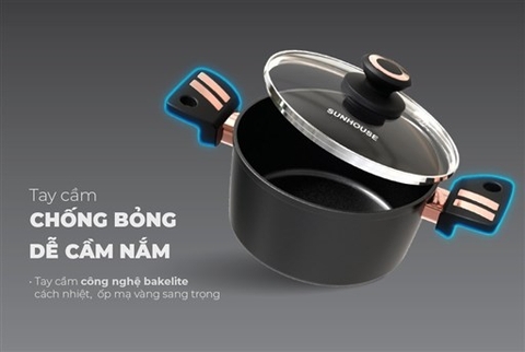 Bộ nồi chống dính Ultra Titanium Sunhouse ST2210B