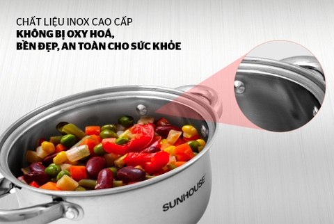 Nồi inox 3 đáy Sunhouse SH22124