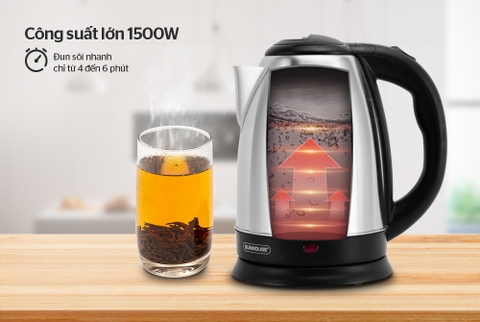 Ấm siêu tốc Sunhouse inox SHD1182 1,8L