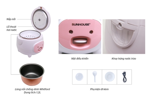 Nồi cơm điện Sunhouse 1.2L SHD8217W